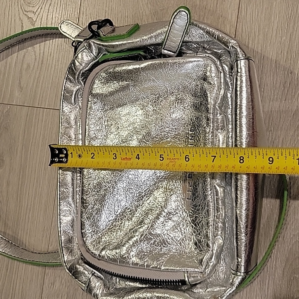 Liebeskind Metallic Silver Crossbody with Green Trim - Picture 4 of 5